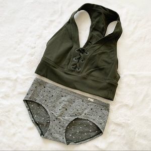 Aerie | Offline Lace-Up Seamless Bralette and Hiphugger Undie